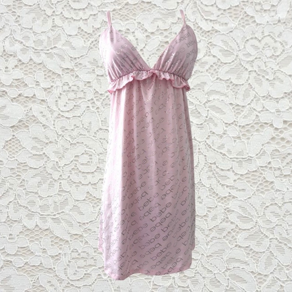 vintage y2k bebe babydoll slip dress  nightgown